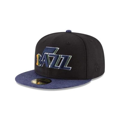 Black Utah Jazz Hat - New Era NBA Shadow Tech 59FIFTY Fitted Caps USA9781435